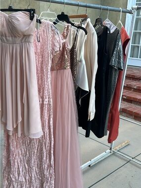 Jenny Yoo Blush Sheer Chiffon Dress